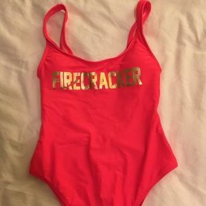 Neon pink “Firecracker” one piece